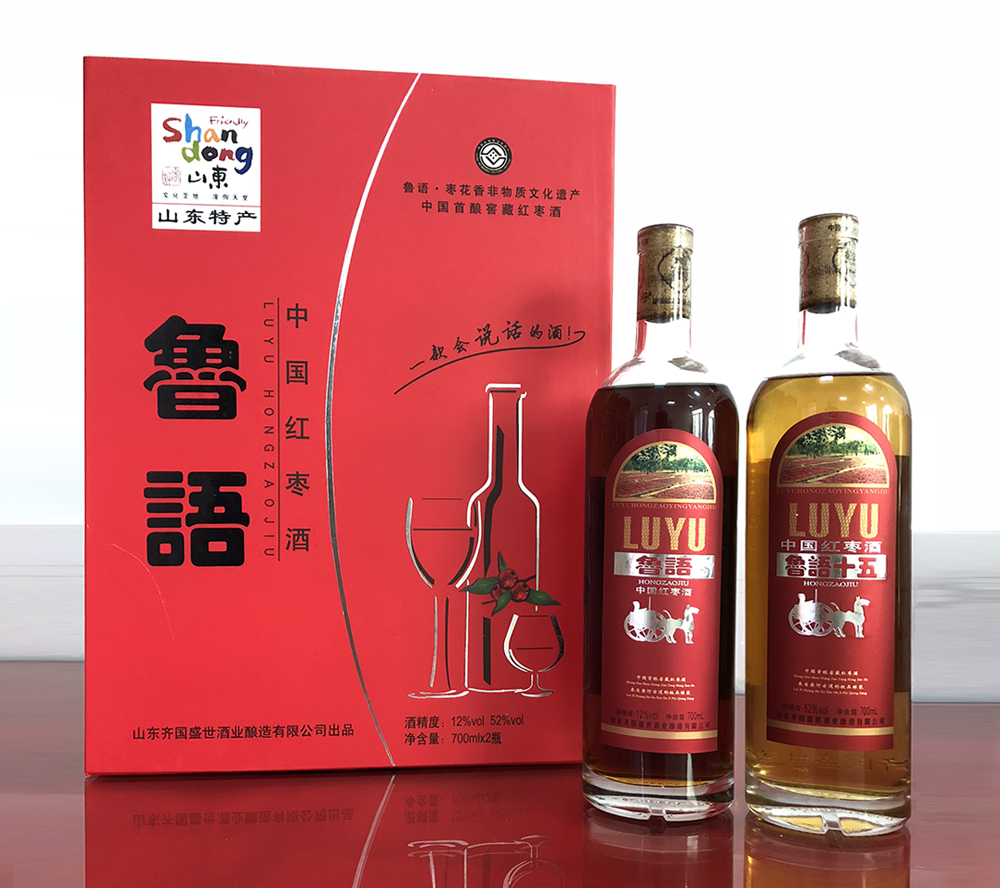 12、鲁语红枣酒好客山东礼品盒700ml52度&12度2瓶一箱